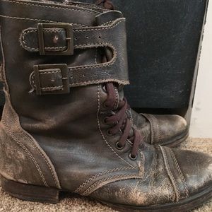 Steven Madden Westpoint Leather Combat Boots